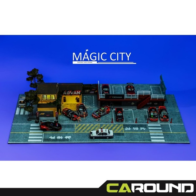 오토모듬 Magic City 1:64 매직시티 일본 튜닝샵 및 2층 주차장 - 어드반 (110073)