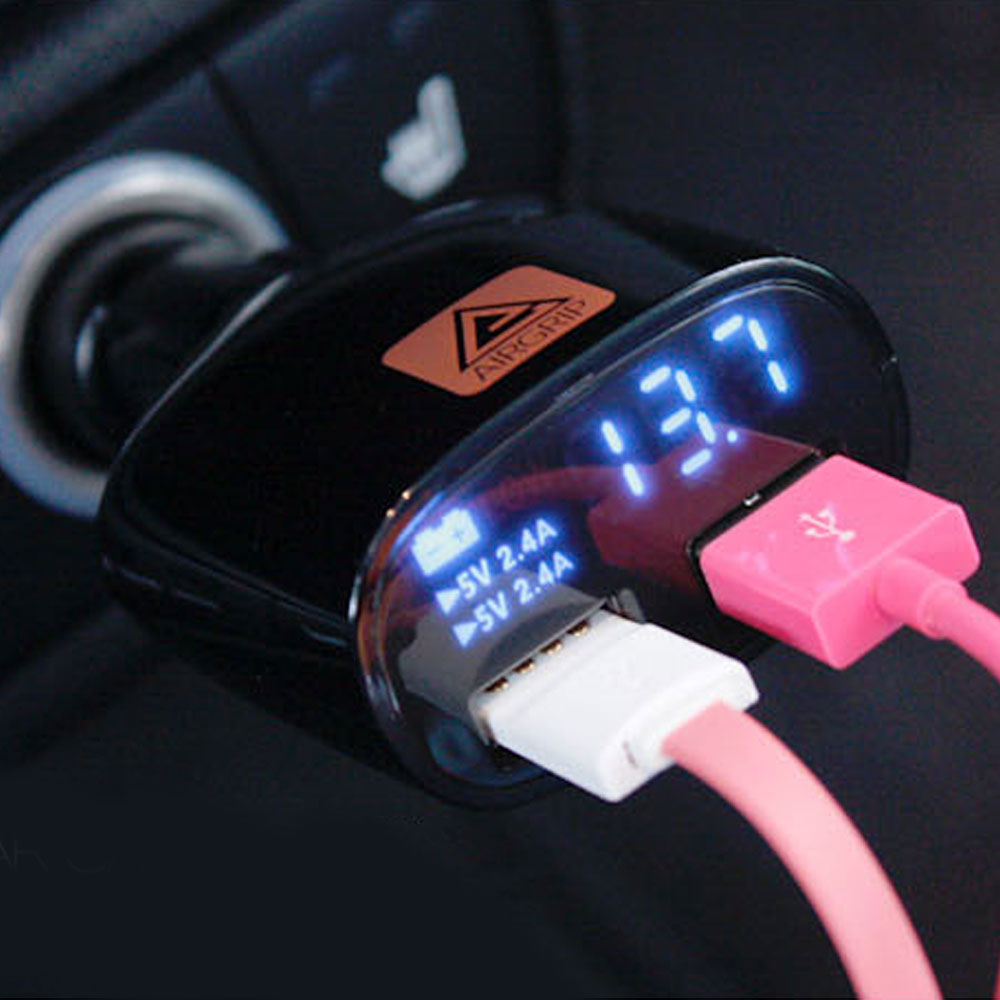 AIRGRIP 에어그립 2X 터보 듀얼 USB 차량용 충전기 Ver.3 (실시간 자동차 배터리 전압 모니터링)