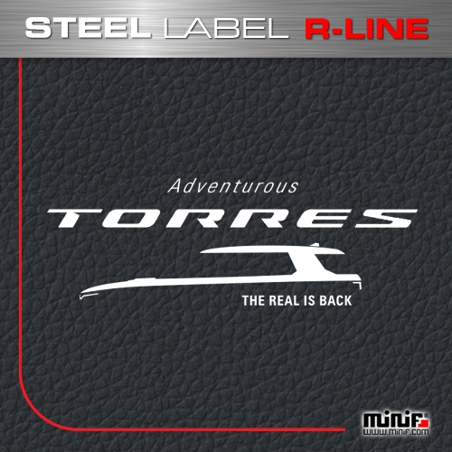 오토모듬 MFSL147- TORRES(토레스) R-LINE STEEL LABEL 메탈 스틸 주차번호판