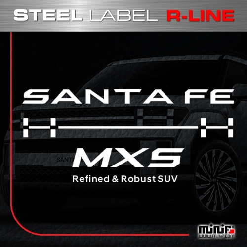 오토모듬 미니에프 MFSL150 - SANTA FE R-LINE LABEL 메탈 헤어라인 주차번호판(싼타페 MX5)